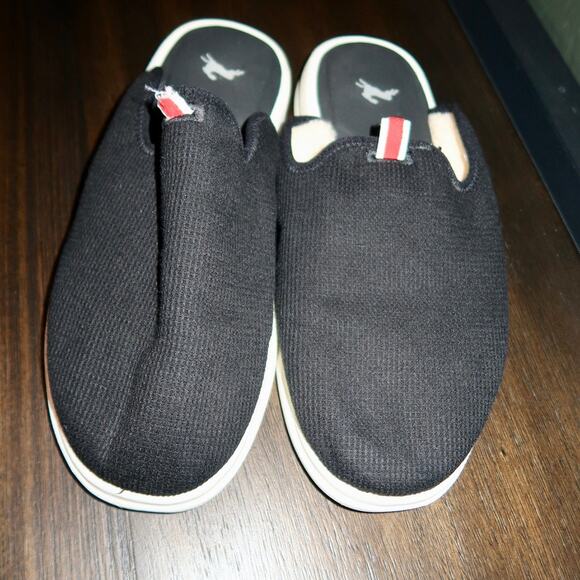 Lusso Cloud Pelli Mens 13 Waffle Knit Black/white Slipper/mule style90403